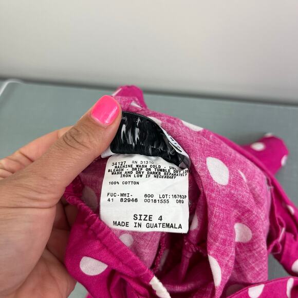 Vintage Amy Too! Pink Polka Dot Party Dress 4T - Picture 4 of 8